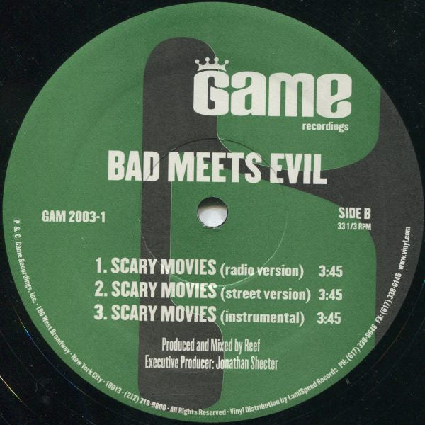 Bad Meets Evil Featuring Eminem aka Slim Shady And Royce Da 5'9" : Nuttin' To Do / Scary Movies (12")