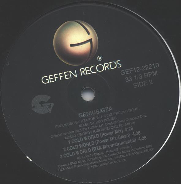 The Genius / GZA Featuring D'Angelo : Cold World (Remix) (12")