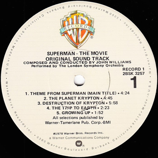 John Williams (4), The London Symphony Orchestra : Superman The Movie (Original Sound Track) (2xLP, Album, Promo, Los)