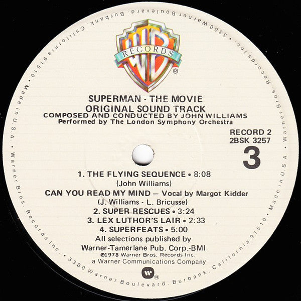 John Williams (4), The London Symphony Orchestra : Superman The Movie (Original Sound Track) (2xLP, Album, Promo, Los)