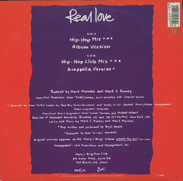 Mary J Blige* : Real Love (12")