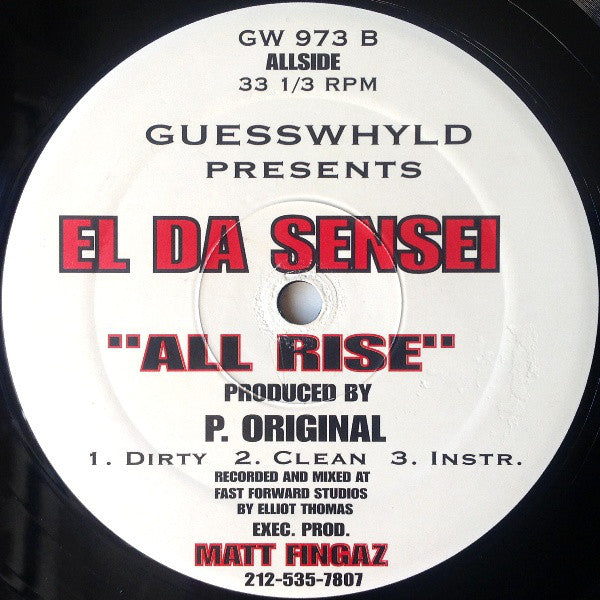 El Da Sensei : Frontline B/W All Rise (12")