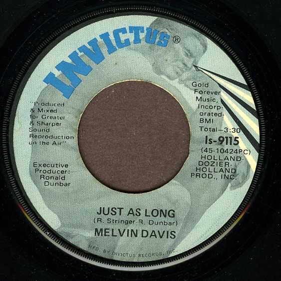 Melvin Davis (2) : I'm Worried (7")