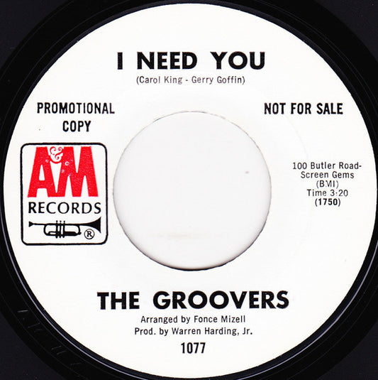 The Groovers (6) : He'll Break Your Heart / I Need You (7", Promo)