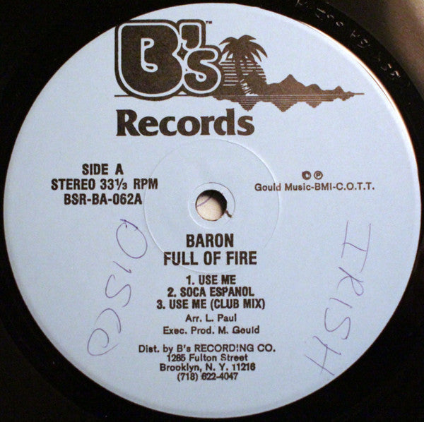 Baron (4) : Full Of Fire (LP, Album)