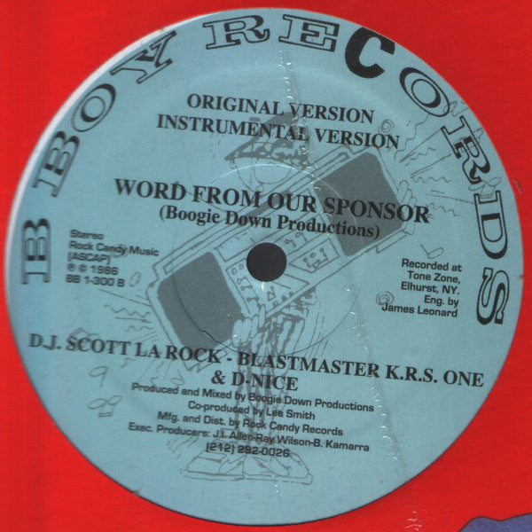 Boogie Down Productions : The Bridge Is Over (12", RP)