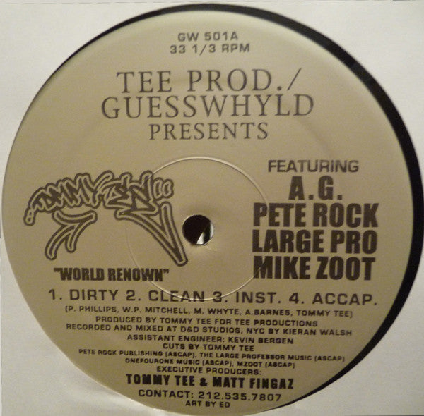 Tommy Tee : World Renown / No Holds Barred (12")