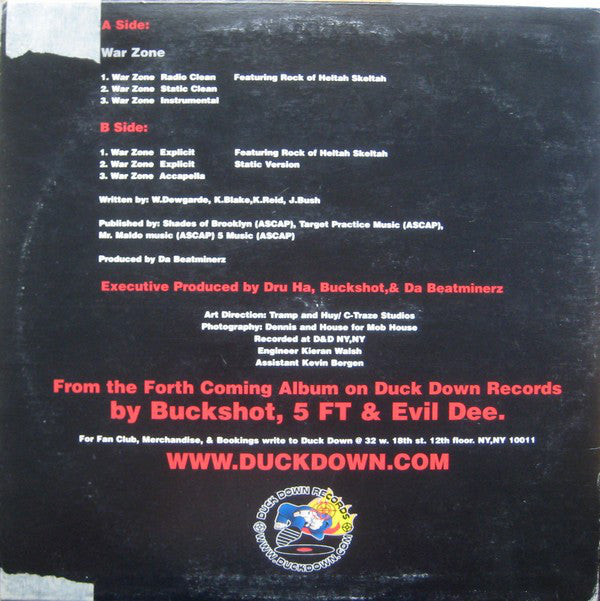 Buckshot, 5 Ft. Accelerator, Evil Dee : War Zone (12")