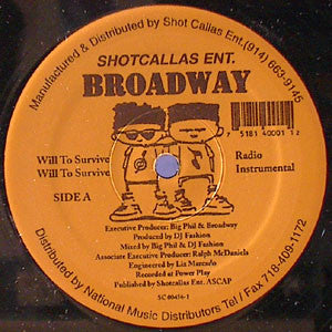 Broadway : Will To Survive (12")