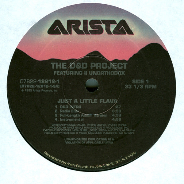 The D&D Project Featuring II Unorthodox* / Juice (18) : Just A Little Flava / Nine Inches Hard (12")