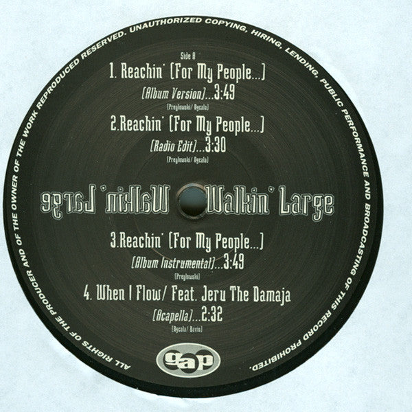 Walkin' Large : Reachin' (For My People...) / When I Flow (12")