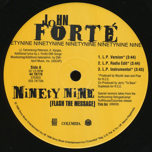 John Forte : Ninety Nine (Flash The Message) (12")