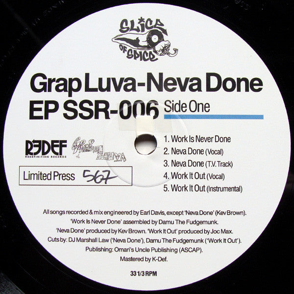Grap Luva : Neva Done EP (12", EP, Ltd, Num)