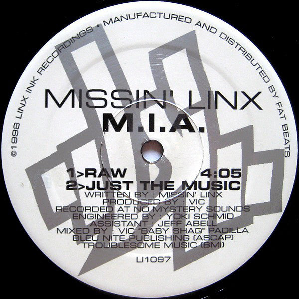 Missin' Linx : M.I.A. / Lock'd D (12")