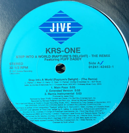 KRS-One : Step Into A World (Rapture's Delight) (The Remix) (12")