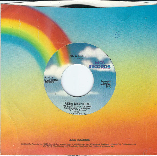 Reba McEntire : How Blue (7", Single, Pin)