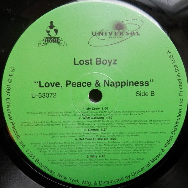 Lost Boyz : Love, Peace And Nappiness (LP, Album)