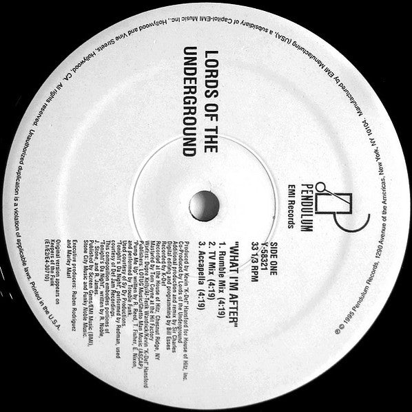 Lords Of The Underground : What I'm After (12")