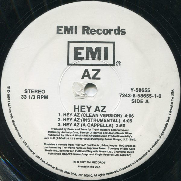 AZ Featuring SWV : Hey AZ (12")