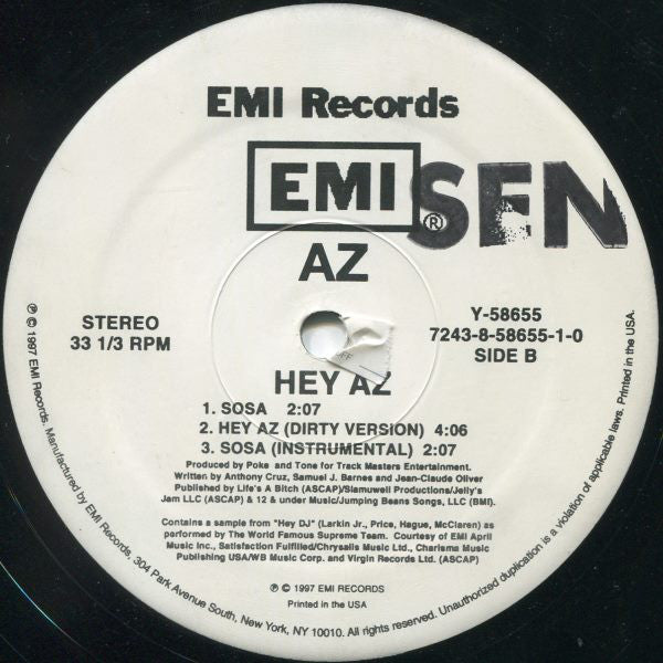 AZ Featuring SWV : Hey AZ (12")