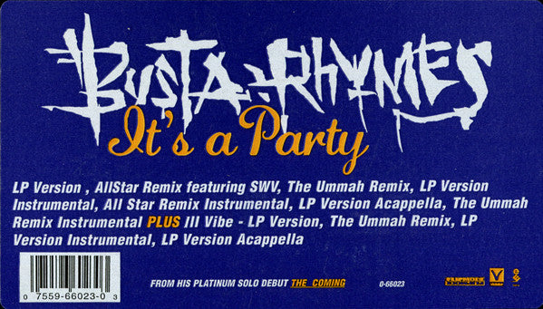 Busta Rhymes : It's A Party (12", Single)