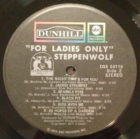 Steppenwolf : For Ladies Only (LP, Album, RP, Gat)