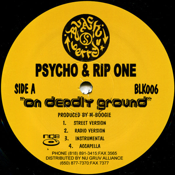 Psycho (8) & Rip One Vs Rakaa-Iriscience & Babu : On Deadly Ground (12")