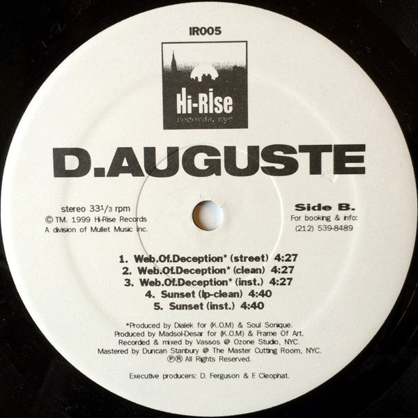 D AUGUSTE : Not.2.Far / Web.Of.Deception / Sunset (12")