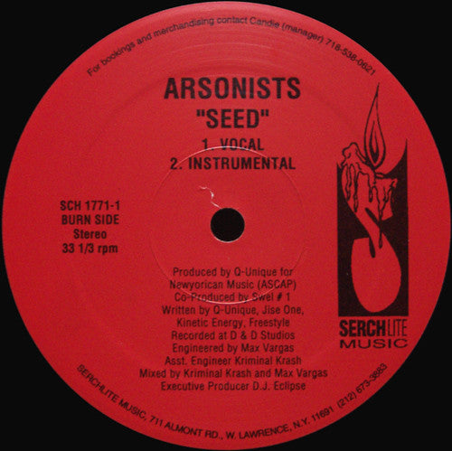 The Arsonists : Venom / Seed (12")
