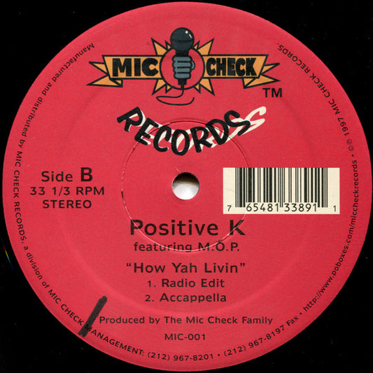 Positive K Featuring M.O.P. : How Yah Livin' (12")
