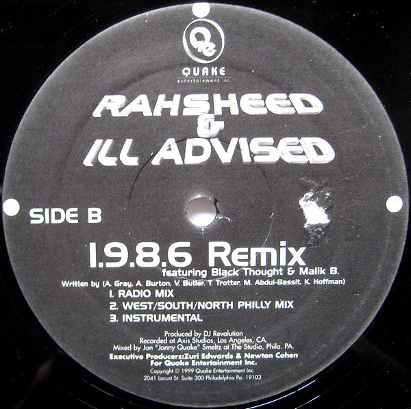 Rahsheed & Ill-Advised : Internal Affairs / 1.9.8.6. (Remix) (12")