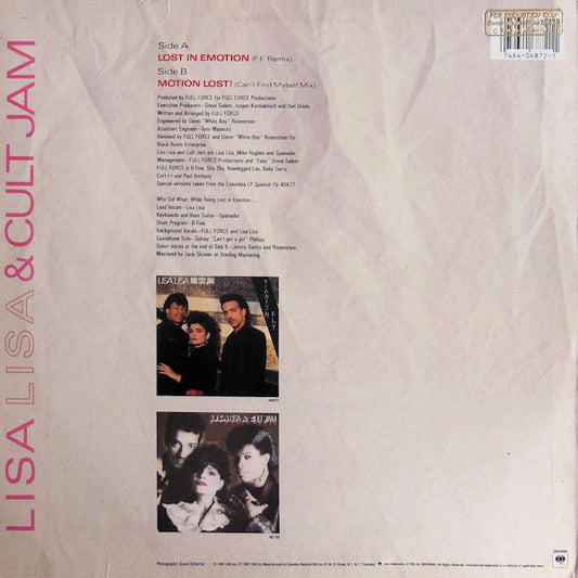 Lisa Lisa & Cult Jam : Lost In Emotion (12", Single)
