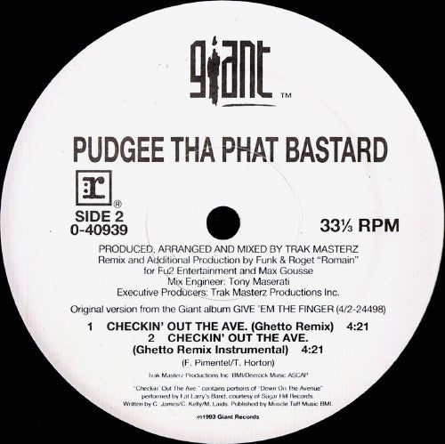 Pudgee Tha Phat Bastard : Checkin' Out The Ave. (12")