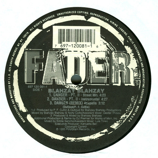 Blahzay Blahzay : Danger Pt. II (12", Single)