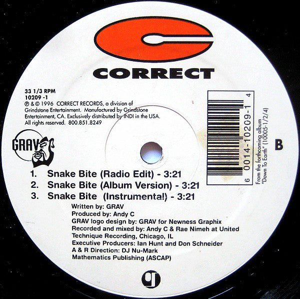 Grav : C'mon / Snake Bite (12")