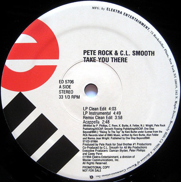 Pete Rock & C.L. Smooth : Take You There b/w Get On The Mic (12", Promo)
