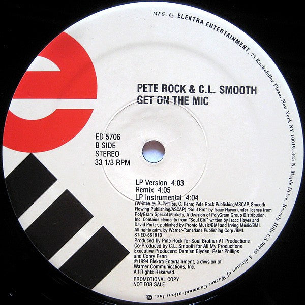 Pete Rock & C.L. Smooth : Take You There b/w Get On The Mic (12", Promo)