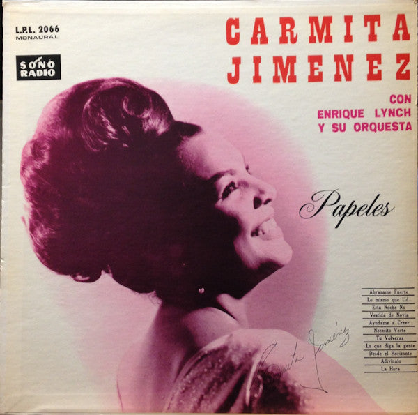 Carmita Jimenez, Enrique Lynch Y Su Orquesta : Papeles (LP, Album, Mono)