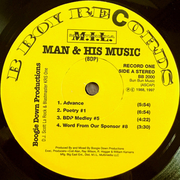 Boogie-Down-Productions* : Man & His Music (2xLP, Album, RE, RM)