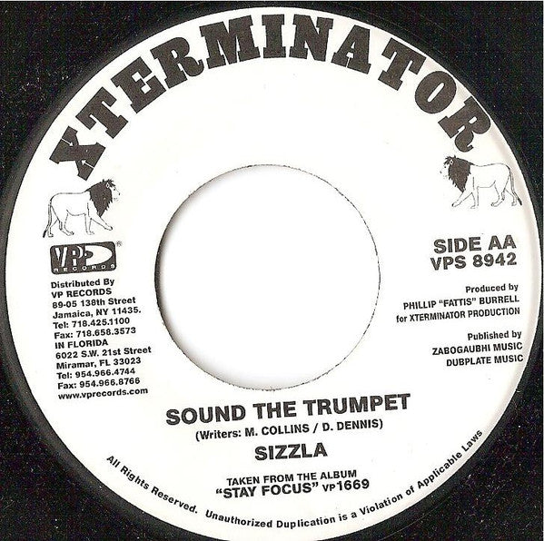 Sizzla : Sound The Trumpet / Stage Show (7")