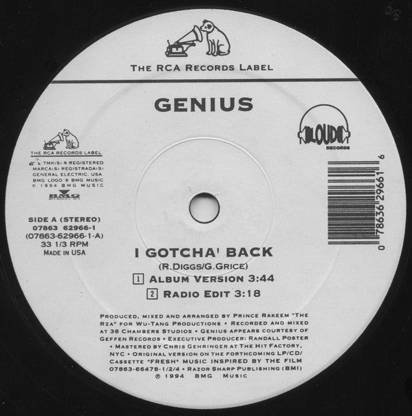 The Genius : I Gotcha' Back (12")