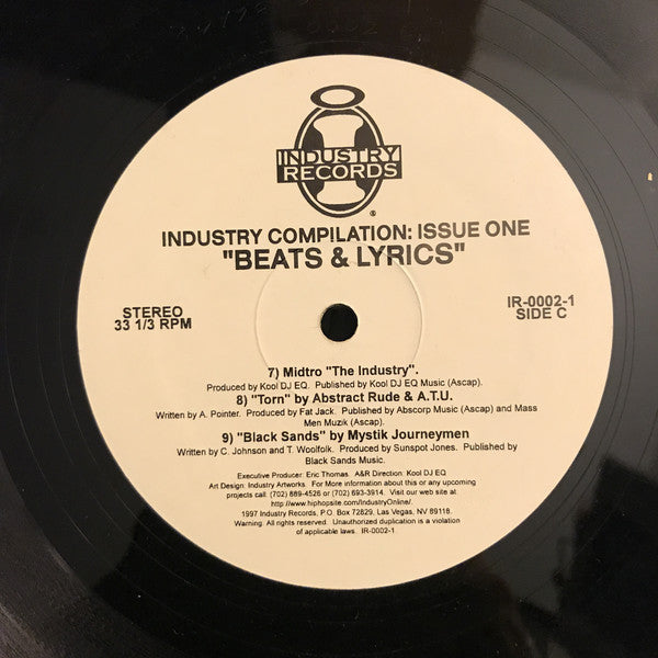 Various : Beats & Lyrics (Industry Hip Hop Compilation: Issue One) (2xLP, Comp)