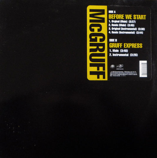 Herb McGruff : Before We Start (12")