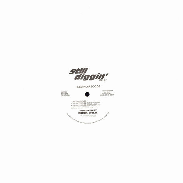 Reservoir Doggs* : The Difference / Back To Berth (12", Promo)