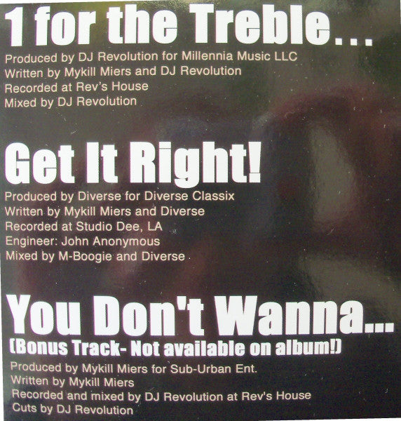 Mykill Miers : 1 For The Treble... (12")