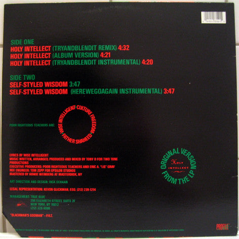 Poor Righteous Teachers : Holy Intellect / Self-Styled Wisdom (12", Single)