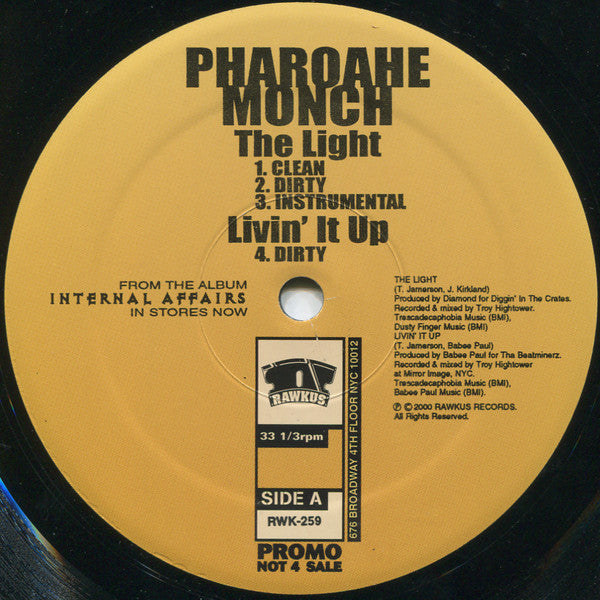 Pharoahe Monch : The Light / Livin' It Up/ Right Here (Remix) (12", Promo)