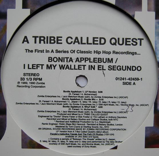 A Tribe Called Quest : Bonita Applebum / I Left My Wallet In El Segundo (12")