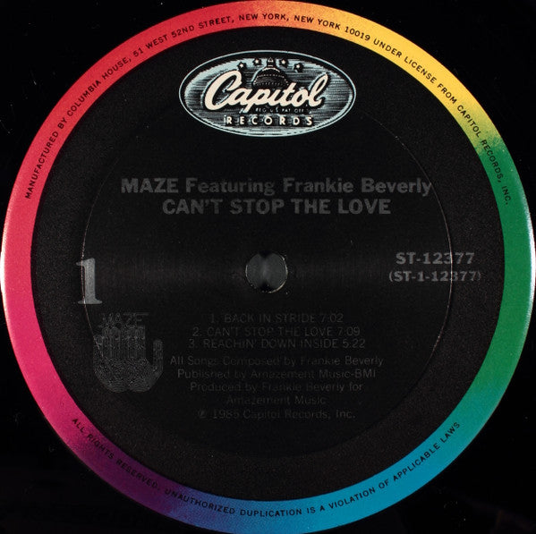 Maze Featuring Frankie Beverly : Can't Stop The Love (LP, Album, Club)