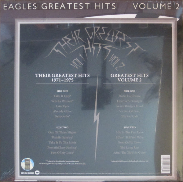 Eagles : Their Greatest Hits Volumes 1 & 2 (LP, Comp + LP, Comp + Box, Comp)